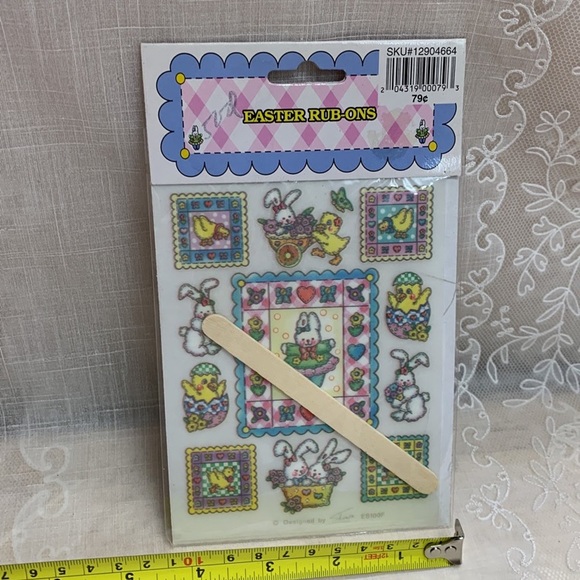 Vintage Made in Taiwan Easter Rub-ons designs 4 packs all different - Picture 11 of 11